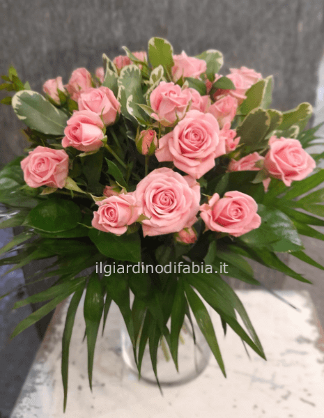 orsetto di rose in polyfoam arcobaleno